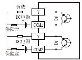 FX2N-8EYT输出回路接线