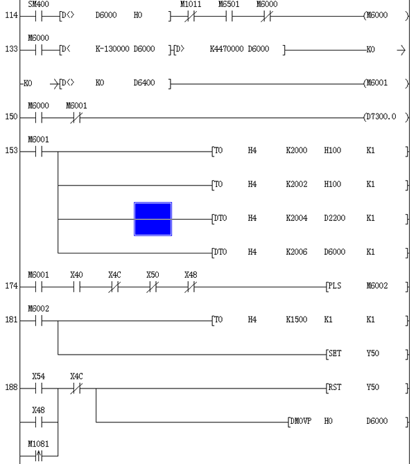 三菱PLC伺服实例程序